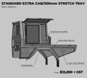 300mm stretch ute tray